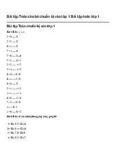 Bài tập Toán cho bé chuẩn bị vào lớp 1