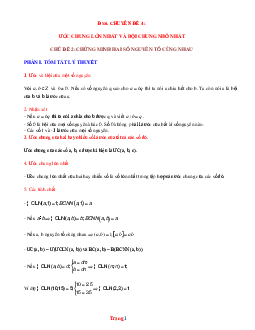 Luyện thi HSG Toán 6 chủ đề: Chứng minh hai số nguyên tố cùng nhau