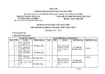 Kế hoạch giáo dục toán 7 kết nối tri thức