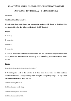 Tiếng Anh lớp 6 unit 6 A closer look