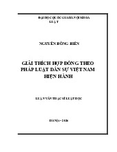 Giải thích hợp đồng theo pháp luật dân sự Việt Nam 2016 | Môn Luật dân sự Việt Nam - Trường Đại học Luật Hà Nội