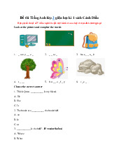 Đề thi giữa học kỳ 1 môn Tiếng Anh lớp 3 năm học 2024 - 2025 | Bộ sách Cánh diều