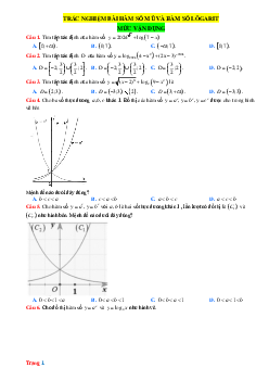 TOP 48 Câu trắc nghiệm Toán 11 về hàm số mũ và hàm số lôgarit mức vận dụng
