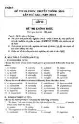 Kỳ thi Olympic truyền thống 30 tháng 4 lần thứ XXI TP Hồ Chí Minh năm 2015 Môn Tiếng Anh 10