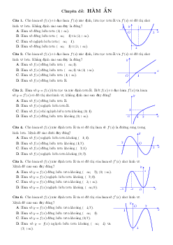 Chuyên đề hàm ẩn – Nguyễn Chín Em Toán 12