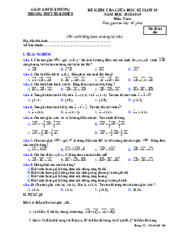 Đề kiểm tra giữa học kỳ 1 Toán 10 năm 2018 – 2019 trường THPT Thái Phiên – Hải Phòng