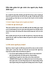 Điều kiện giảm trừ gia cảnh cho người phụ thuộc 2024 là gì?