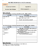 Bài tập thực hành số 13 môn Công nghệ thông tin| Trường Đại học Kinh doanh và Công nghệ Hà Nội