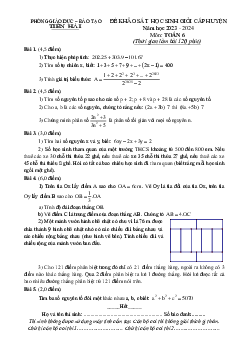 Đề thi học sinh giỏi Toán 6 năm 2023 – 2024 phòng GD&ĐT Tiền Hải – Thái Bình