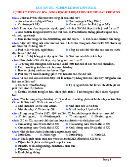 Trắc nghiệm Sử 8 bài 22: Sự phát triển văn hóa khoa học kĩ thuật thế giới nửa đầu thế kỷ 20 (có đáp án)