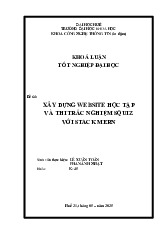 Khóa Luận Tốt Nghiệp ĐH: Xây Dựng Website Học Tập SQuiz với MERN Stack Môn Toán thống kê | Trường Đại học Huế