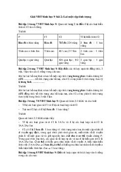 Giải VBT Sinh 9 bài 2: Lai một cặp tính trạng
