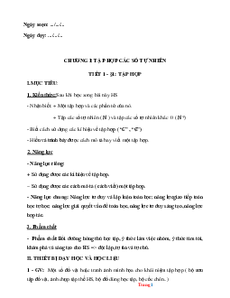 Giáo án số học 6 sách Kết nối tri thức học kì 1 phương pháp mới-Bộ 1