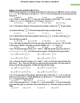 TOP 150 câu hỏi trắc nghiệm dao động và sóng điện từ có đáp án