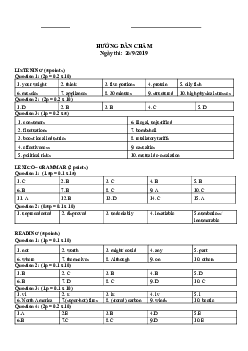 (Đáp án) Kì thi chọn đội tuyển chính thức dự thi HSG quốc gia lớp 12 THPT tỉnh Yên Bái năm học 2020-2021 môn thi Tiếng Anh ngày 2
