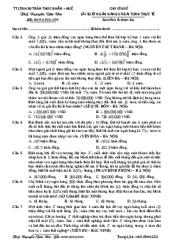 Tuyển tập TOP 100 bài toán thực tế trong các đề thi – Nguyễn Văn Rin