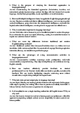 Extra Q&A on Language Learning Theories and Methods | Môn Ngôn ngữ Anh - Học viện An ninh nhân dân