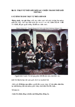 Trật tự thế giới mới sau chiến tranh thế giới thứ hai