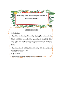 Bài tập cuối tuần Tiếng Việt lớp 4 Chân trời sáng tạo Tuần 24