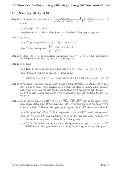 Đề thi tuyển sinh lớp 10 THPT chuyên năm học 2017 – 2018 môn Toán sở GD và ĐT Đồng Nai