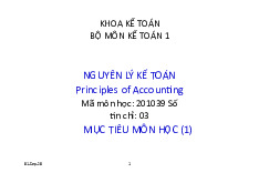 Silde bài giảng nhập môn kế toán 1 | Môn kế toán quản trị 1