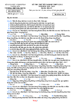 Đề thi thử THPT Quốc gia năm 2023 môn Địa Lí trường THPT Hà Trung lần 2 (có đáp án)