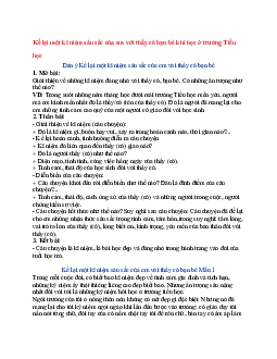 Văn mẫu lớp 6 Cánh diều bài Kể lại một kỉ niệm sâu sắc của em với thầy cô bạn bè khi học ở trường Tiểu học