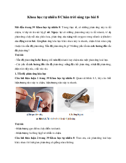 Giải Khoa học tự nhiên 8 bài 8: Tốc độ phản ứng và chất xúc tác |Chân trời sáng tạo