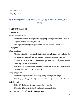 Kế hoạch dạy học Lịch sử - Địa lý lớp 4 | Cánh Diều