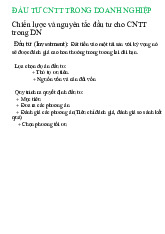 Chiến lược Đầu Tư CNTT trong Doanh Nghiệp môn Kinh tế vi mô | Trường Đại học Kinh Tế Quốc Dân