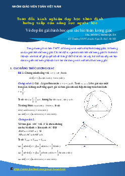 Vẻ đẹp lời giải hình học qua các bài toán lượng giác