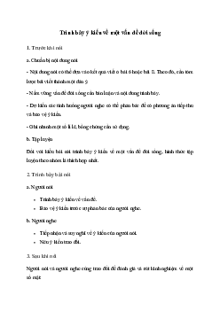 Soạn bài Trình bày ý kiến về một vấn đề đời sống - Kết nối tri thức Văn 7