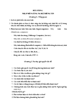 Đề cương nhập môn công nghệ thông tin
