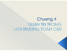 Quản trị trong môi trường toàn cầu - Môn quản trị học - Đại Học Kinh Tế - Đại học Đà Nẵng