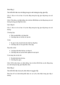 Giải Hoạt động trải nghiệm 10: Chủ động, tự tin trong học tập và giao tiếp | Kết Nối Tri Thức