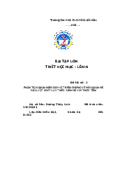 Mối quan hệ giữa vật chất và ý thức - Triết học Mác Lenin | Đại học Kinh Tế Quốc Dân