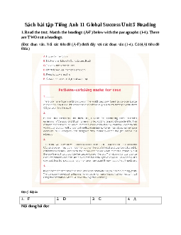 Giải Unit 5 Reading | Sách bài tập Tiếng Anh 11 Global Success