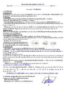Đề cương ôn tập học kì 2 môn Vật lý lớp 11 năm 2022 - 2023