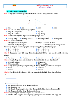 Tổng hợp 10 đề thi học kỳ 1 môn Lý 10 năm 2023-2024 có đáp án