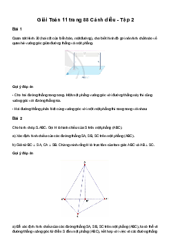 Giải Toán 11 Bài 2: Đường thẳng vuông góc với mặt phẳng | Cánh diều