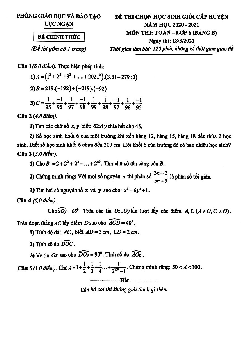 Đề thi HSG huyện Toán 6 năm 2020 – 2021 phòng GD&ĐT Lục Ngạn – Bắc Giang