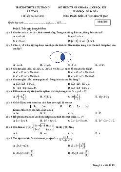 Đề cuối học kì 1 Toán 10 năm 2023 – 2024 trường THPT Lý Tự Trọng – Khánh Hòa
