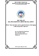 BTL Kinh tế chính trị - Kinh tế Chính trị Mác-Lê Nin (KTCT01) | Đại học kinh tế quốc dân NEU