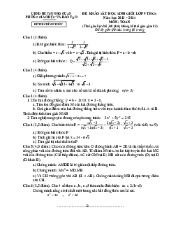 Đề học sinh giỏi huyện Toán 9 năm 2013 – 2014 phòng GD&ĐT Nho Quan – Ninh Bình