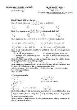 Đề khảo sát Toán 6 tháng 3 năm 2023 trường THCS Nguyễn Gia Thiều – Bắc Ninh