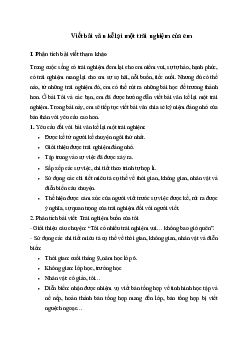 Soạn văn 6: Soạn bài Viết bài văn kể lại một trải nghiệm của em trang 77 | Ngữ văn 6 | Kết nối tri thức
