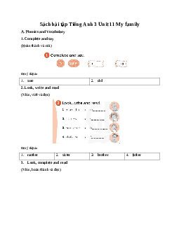 Sách bài tập Tiếng Anh 3 Global Success Unit 11 My family
