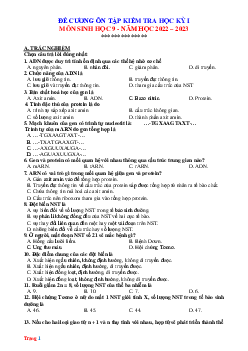 Đề cương ôn tập HKI Sinh học 9 năm 2022-2023