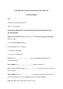 Giải Tiếng Anh 11 Unit 2: Communication and culture/ CLIL