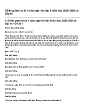 Đề thi giữa học kì 1 môn ngữ văn lớp 6 năm học 2024-2025 có đáp án